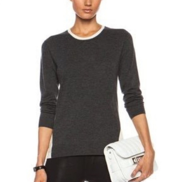 Rag & Bone Renelle Two-Tone Slub Pullover Merino Wool Sweatee Top - Picture 2 of 11